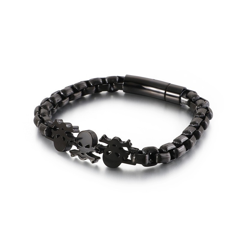 Fashion Street Style Hip-Hop Skull Men's Titanium Bracelet