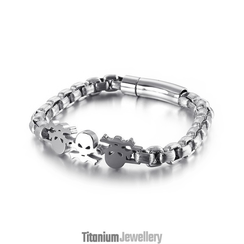 Fashion Street Style Hip-Hop Skull Men's Titanium Bracelets