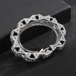 Cool Floral X-Shaped Hollow Titanium Bracelet For Men