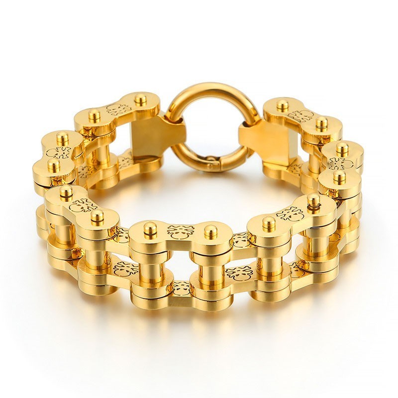 Fashion Rock Hip-Hop Style Pirate Pattern Men's Titanium Bicycle Bracelet Fashion Rock Hip-Hop Style Pirate Pattern Men's Titanium Bicycle Bracelet