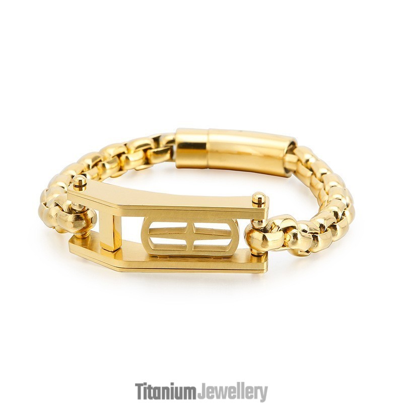 Rock Hip-Hop Cross Hollow Square Men's Titanium Bracelet Rock Hip-Hop Cross Hollow Square Men's Titanium Bracelet