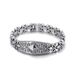 Fashion Flower Bay Brand Diamond-Shaped Titanium Bracelet For Men