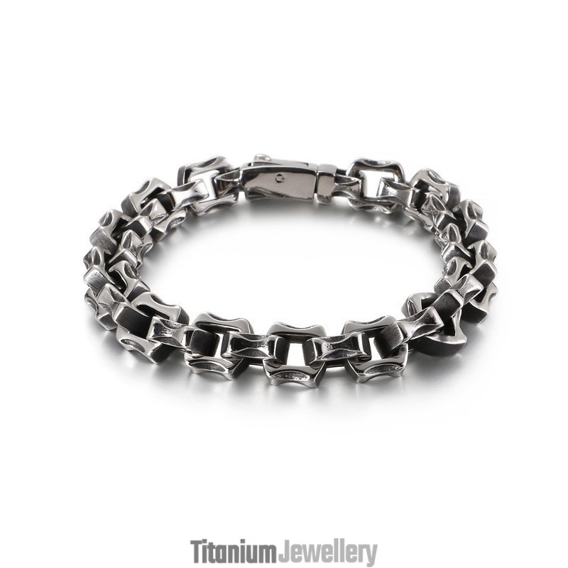 Irregular Square Titanium Bracelet For Men Irregular Square Titanium Bracelet For Men