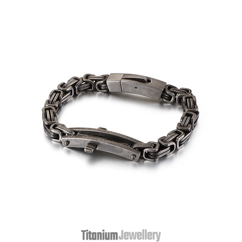 Back Type Curved Sign Cross Titanium Bracelet For Men Back Type Curved Sign Cross Titanium Bracelet For Men