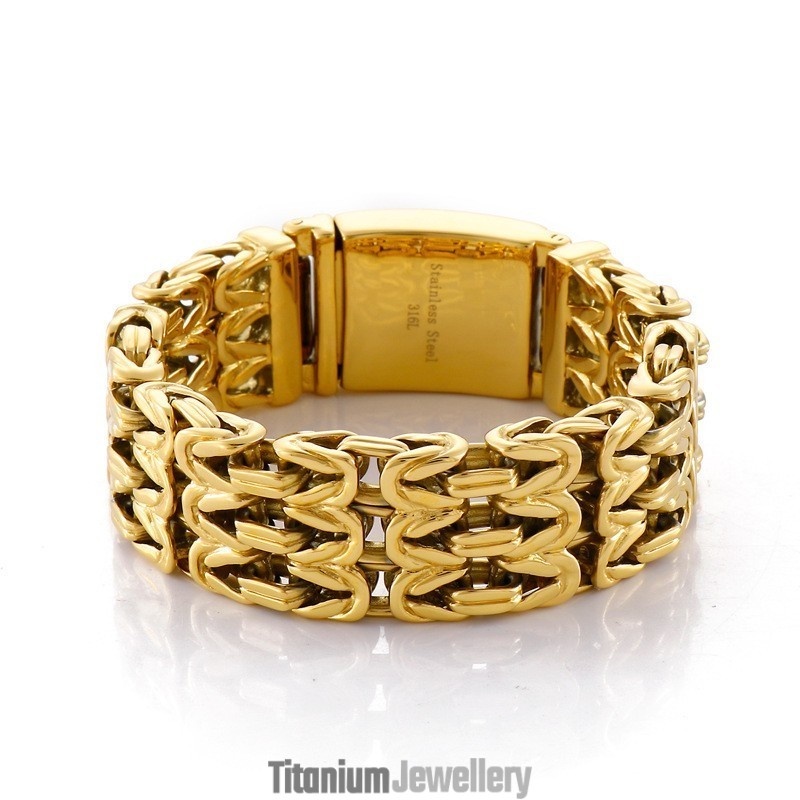 V-Shaped Hollow Titanium Bracelet For Men