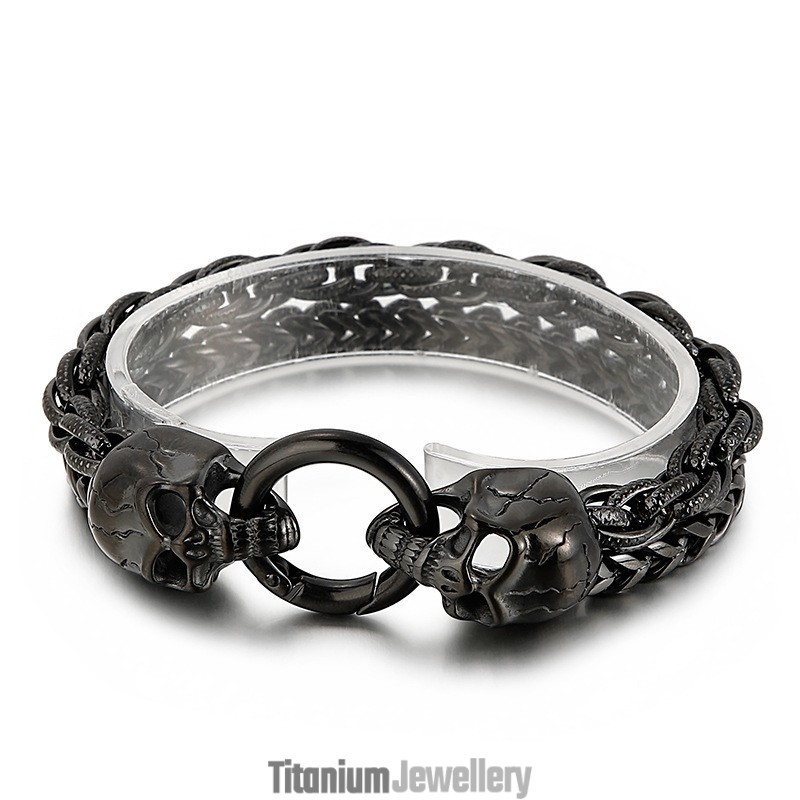 Cool Fashion Chic Style Skull Titanium Men's Bracelet Accessories Cool Fashion Chic Style Skull Titanium Men's Bracelet Accessories