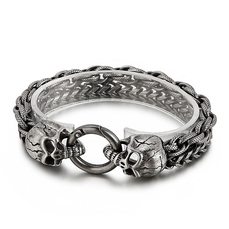 Cool Fashion Chic Skull Titanium Bracelet For Men Cool Fashion Chic Skull Titanium Bracelet For Men