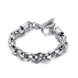 Cool Fashion Skull Clasp Titanium Bracelet For Men