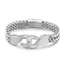 Cross Hook Titanium Bracelet For Men With Accessories