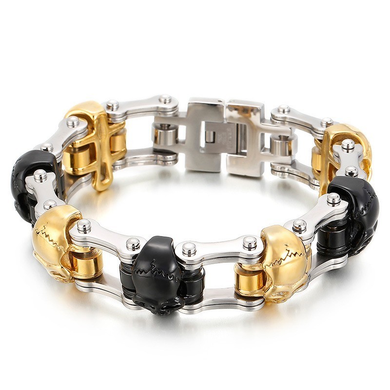 Popular Cool Skull Titanium Bracelet For Men