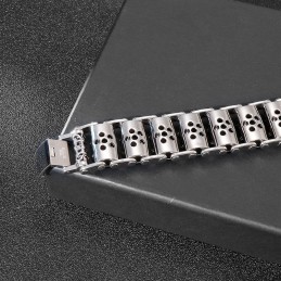 Cool Men's Wolf Head Biker Titanium Bracelet