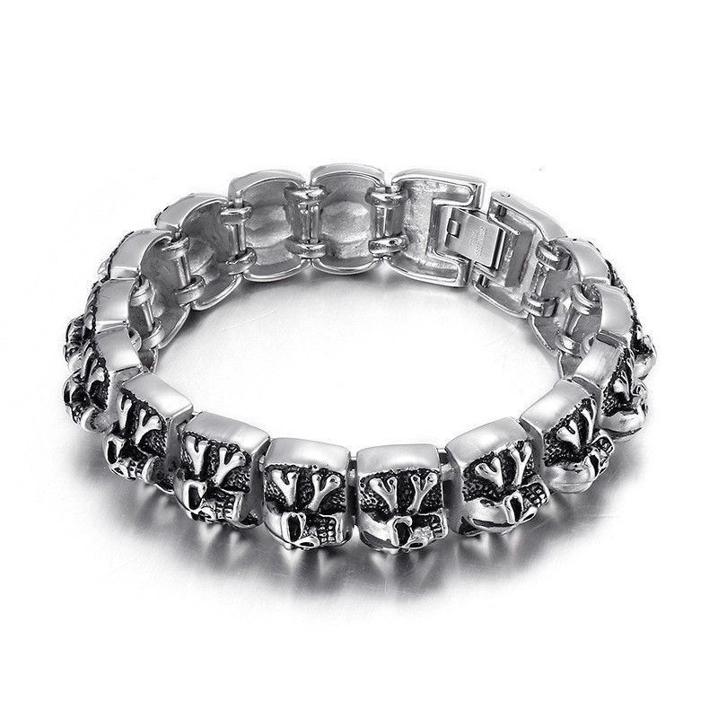 Ghost Cross Skull Men's Titanium Bracelet
