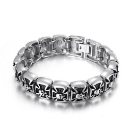 Ghost Cross Skull Men's Titanium Bracelet