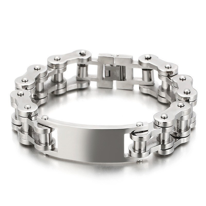 Cool Chic Style Biker Titanium Bracelet For Men
