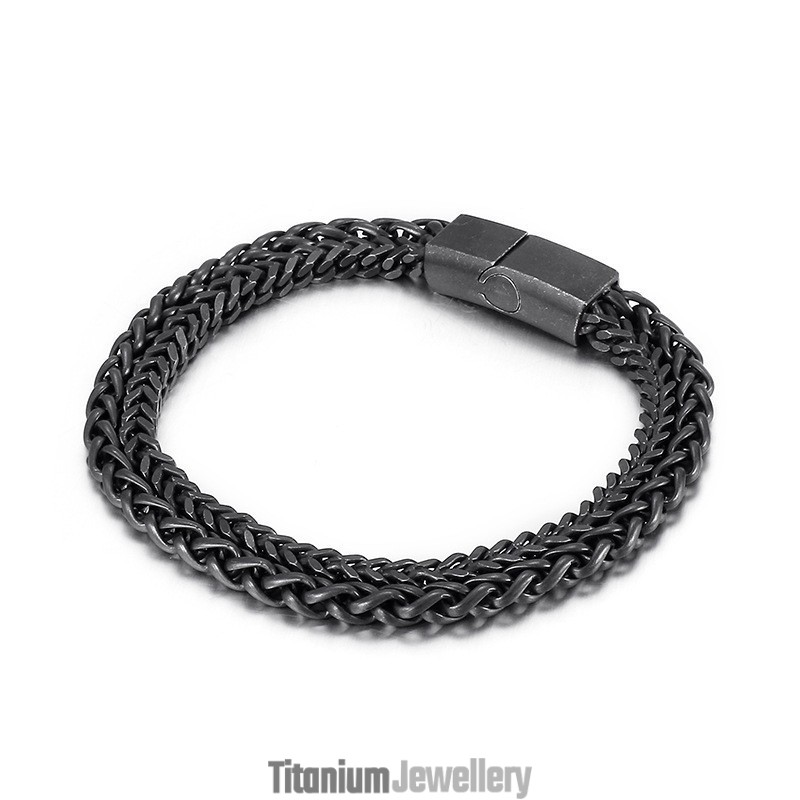 Cool Chic Men's Double Layer Titanium Bracelet