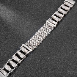 Popular All Steel Biker Strap Men's Titanium Bracelet