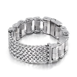 Popular All Steel Biker Strap Men's Titanium Bracelet