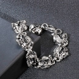 Popular Fashion Skull Head Ghost Head Men's Titanium Bracelet