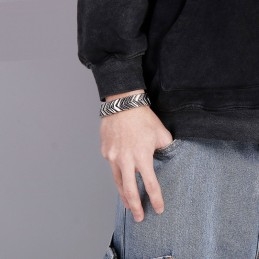 Cool Men's Chic Style Snake Bone Titanium Bracelet For Gifts
