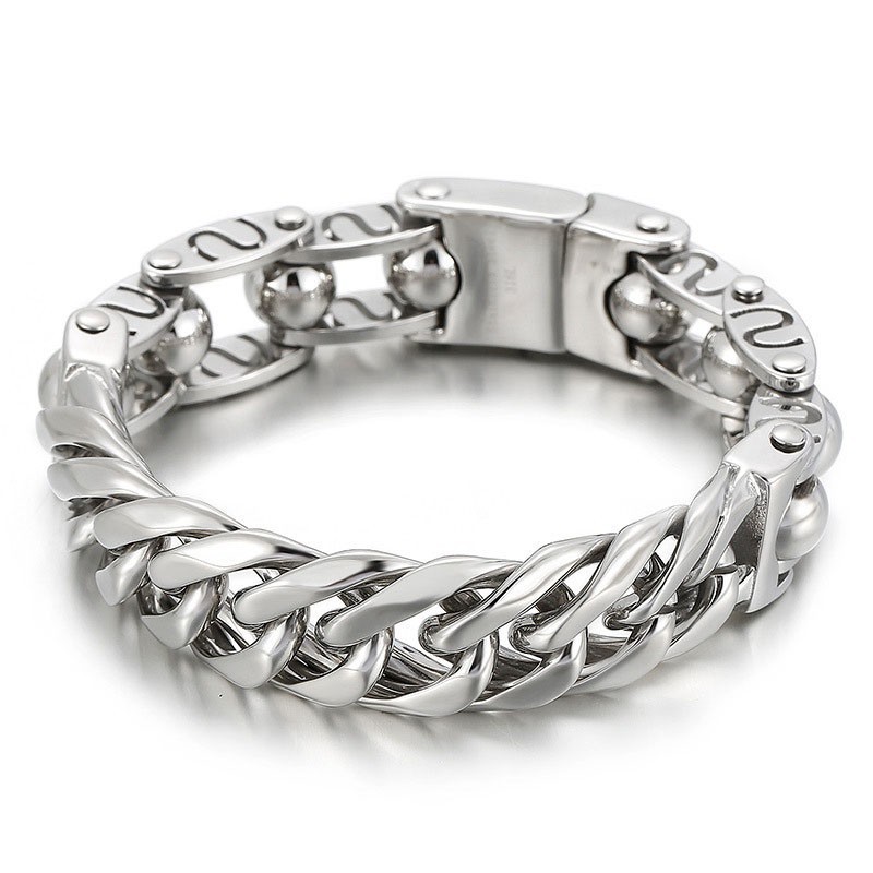 Fashion Round Beads Chic Style Men's Titanium Bracelet Fashion Round Beads Chic Style Men's Titanium Bracelet