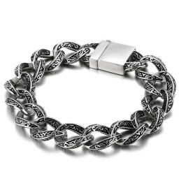 Alphabet Cool Chic Titanium Bracelet For Men