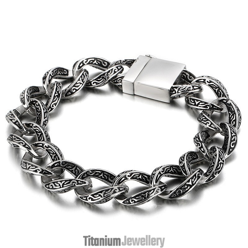 Alphabet Cool Chic Titanium Bracelet For Men Alphabet Cool Chic Titanium Bracelet For Men