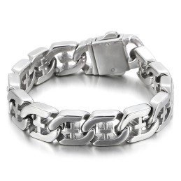 Cross Hollow Chic Style Titanium Bracelet For Men