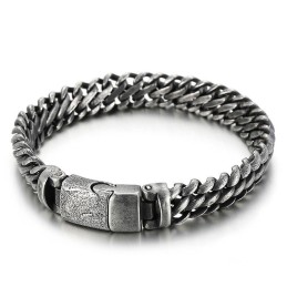 Cool Simple Mesh Titanium Snap Men's Bracelet Accessories