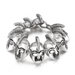 Cool General Warrior Head Titanium Bracelet For Men