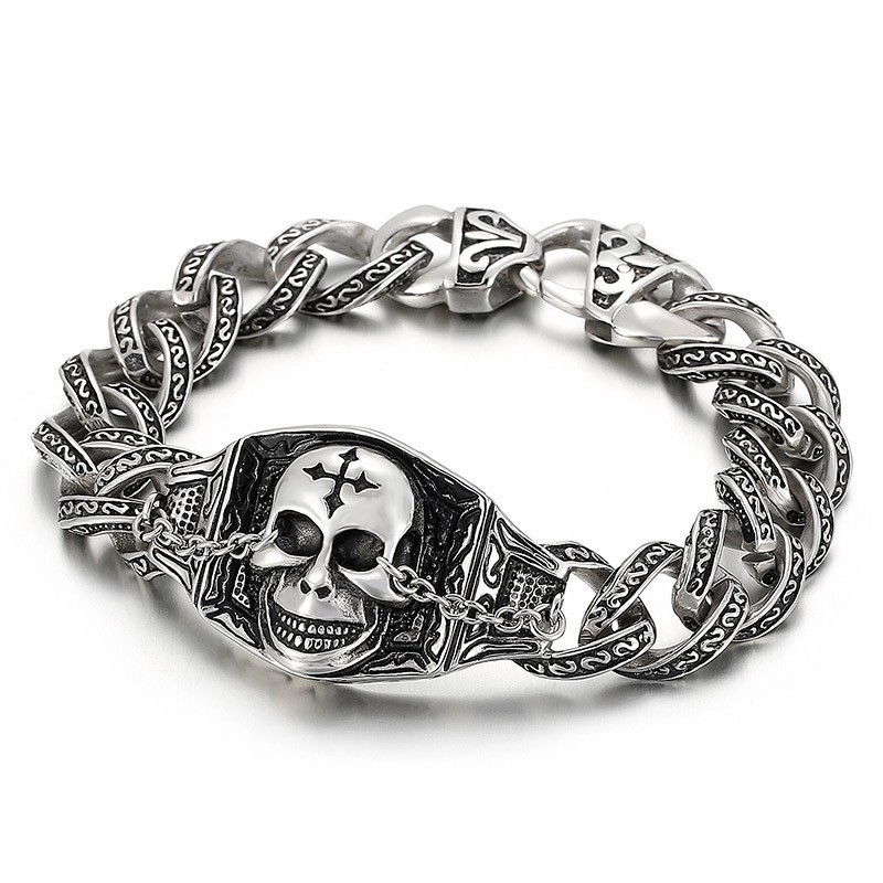 Titanium Skull Men's Bracelet