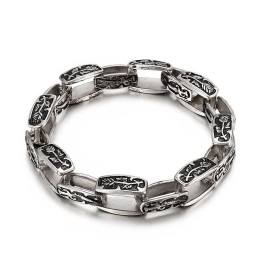 Patterned Titanium Bracelet Hipster Men's Fashion Accessory
