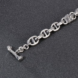 Fashion Titanium Day Word Chain Lion Head Men's Bracelet Stage Accessories