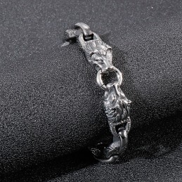 Fashion Titanium Day Word Chain Lion Head Men's Bracelet Stage Accessories