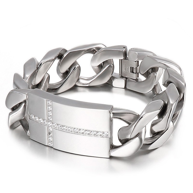 Tide Men's Fashion Titanium Cross Bracelet Tide Men's Fashion Titanium Cross Bracelet