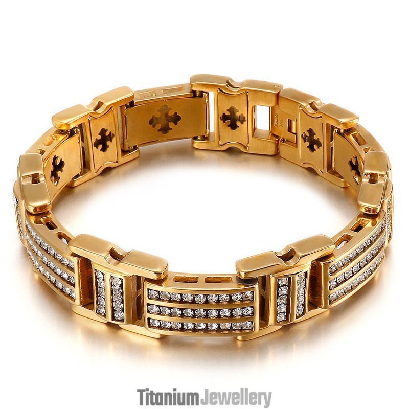Fashion Titanium Men's Bracelets With Diamonds Fashion Titanium Men's Bracelets With Diamonds