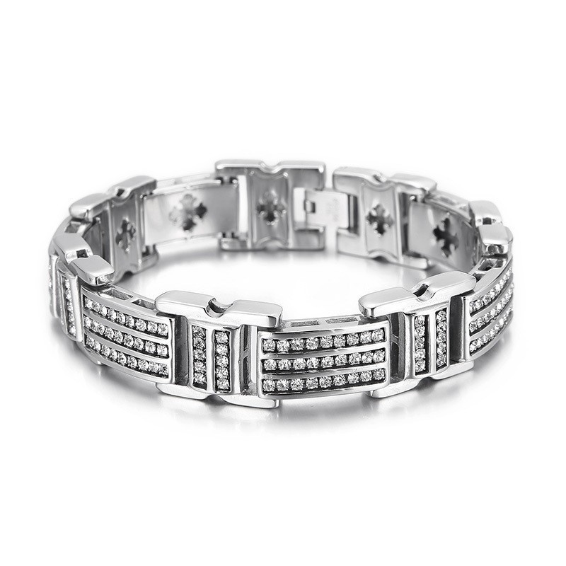 Fashion Titanium Men's Bracelets With Diamonds Fashion Titanium Men's Bracelets With Diamonds