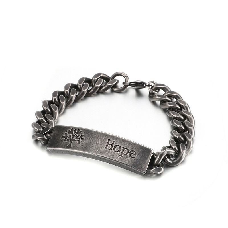 Fashion Men's Titanium Tree Of Life Bracelet Fashion Men's Titanium Tree Of Life Bracelet
