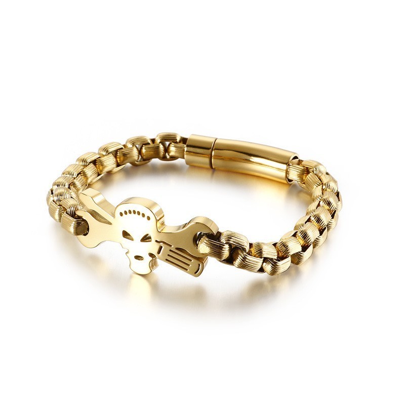 Men's Titanium Skull Bracelet