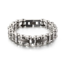 Titanium Men's Tide Bracelet Rock Biker Chain Bracelet