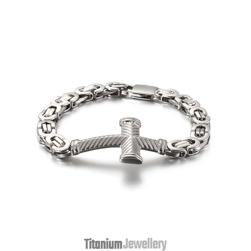 Cheap Men's Titanium Cross Bracelet