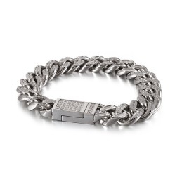 Titanium Men's Hip-Hop Bracelets With Diamonds