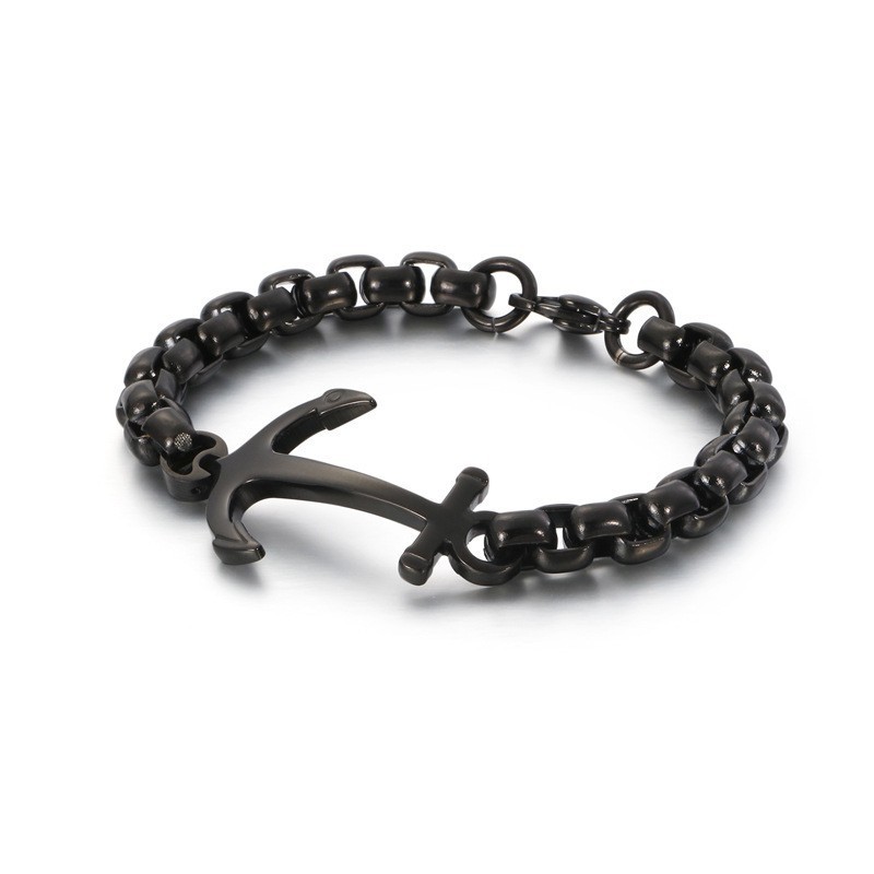Fashion Boat Anchor Black Titanium Bracelet Fashion Boat Anchor Black Titanium Bracelet
