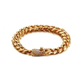 Hip-Hop Tide Men's Titanium Bracelet With Diamon