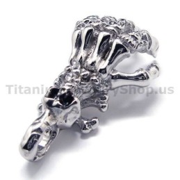 Pure Titanium Hand Bone Design Pendant - Free Chain