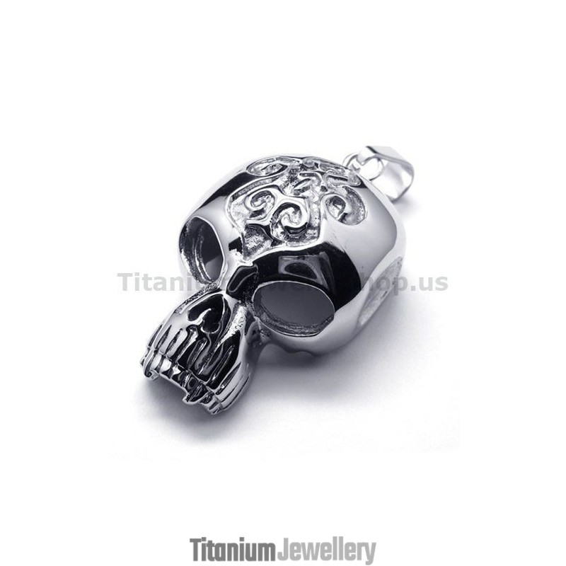 Pure Titanium Skull Design Pendant - Free Chain Pure Titanium Skull Design Pendant - Free Chain
