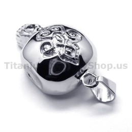 Pure Titanium Skull Design Pendant - Free Chain