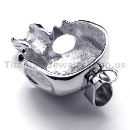 Pure Titanium Skull Design Pendant - Free Chain