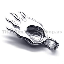 Pure Titanium Skull Design Pendant - Free Chain