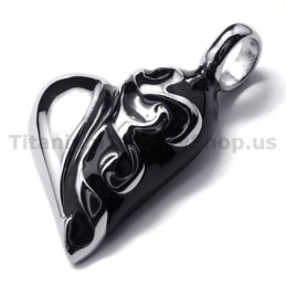 Pure Titanium Love Heart Pendant - Free Chain