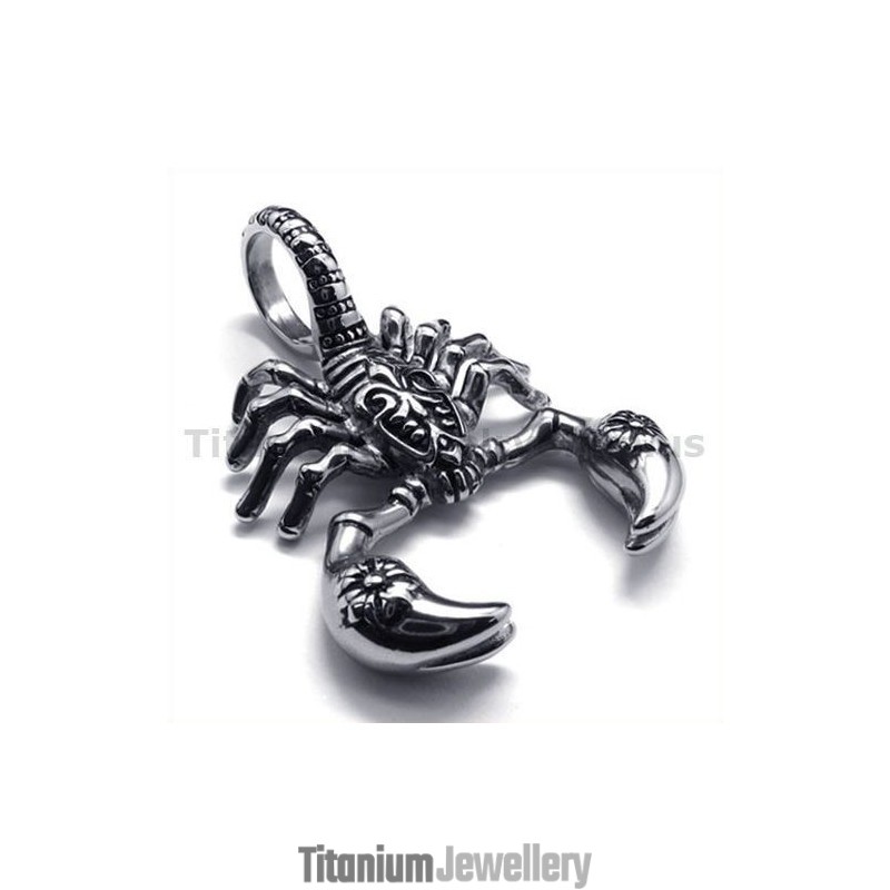 Titanium Scorpion Pendant - Free Chain